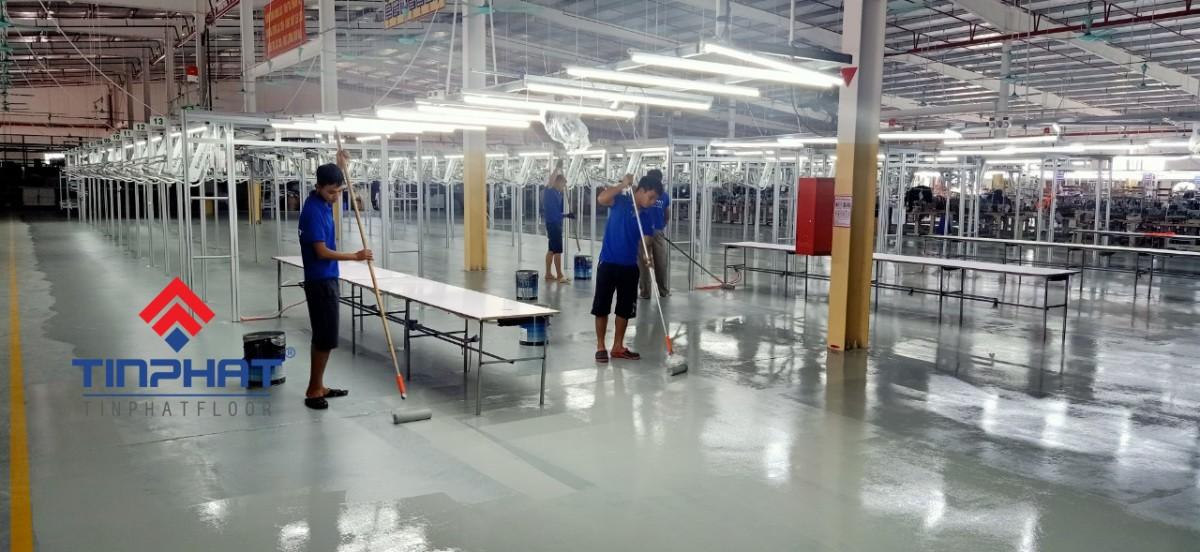 Thi công kho dược với sơn Epoxy hệ lăn