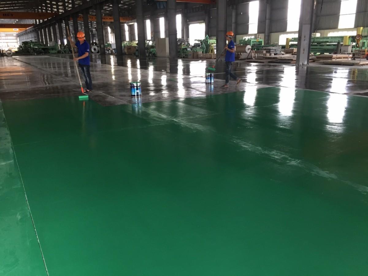 Quy trình thi công sơn sàn Epoxy cho sàn nhà xưởng gồm 6 bước