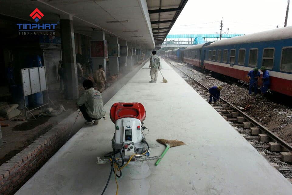 Thi công sơn Epoxy nhà ga Hà Nội