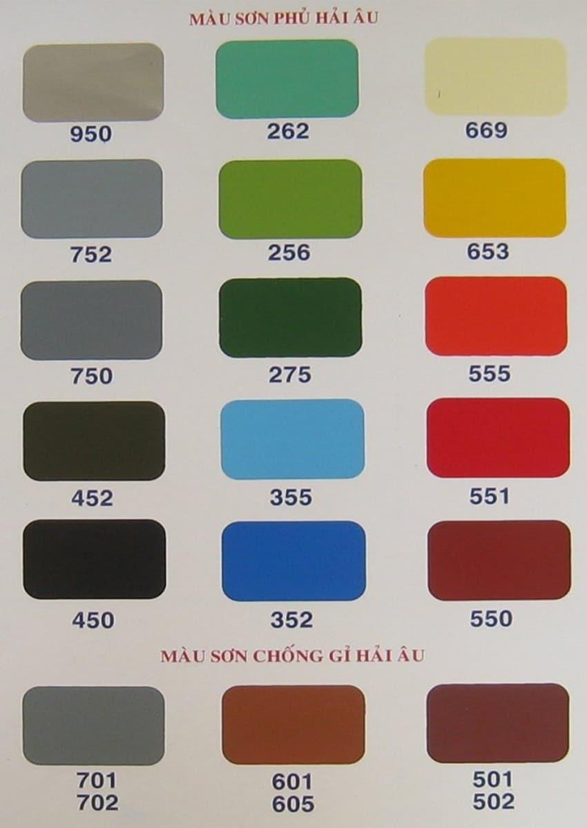 bảng màu sơn epoxy hải âu