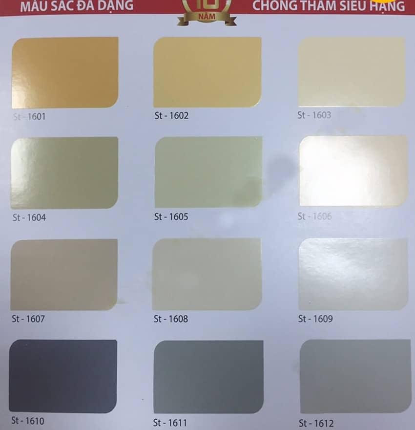 bảng màu sơn epoxy nishu