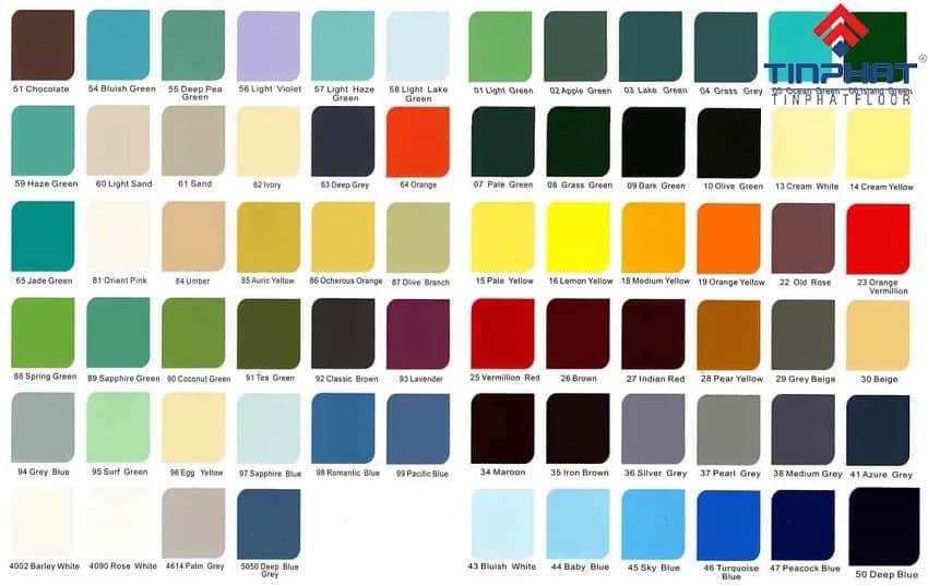 Bảng màu sơn epoxy rainbow