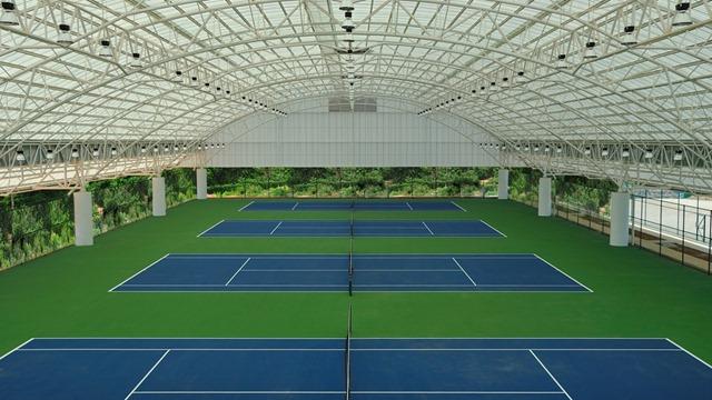 sân tennis mái che
