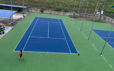 Sơn nền sân tennis bằng sơn Polyurethane