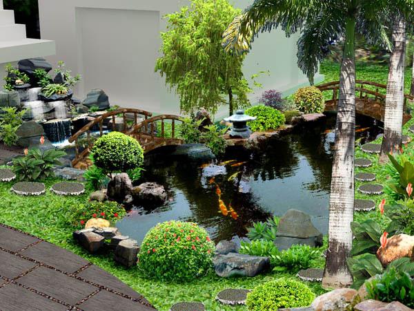 Thiết kế hồ cá koi sân vườn: